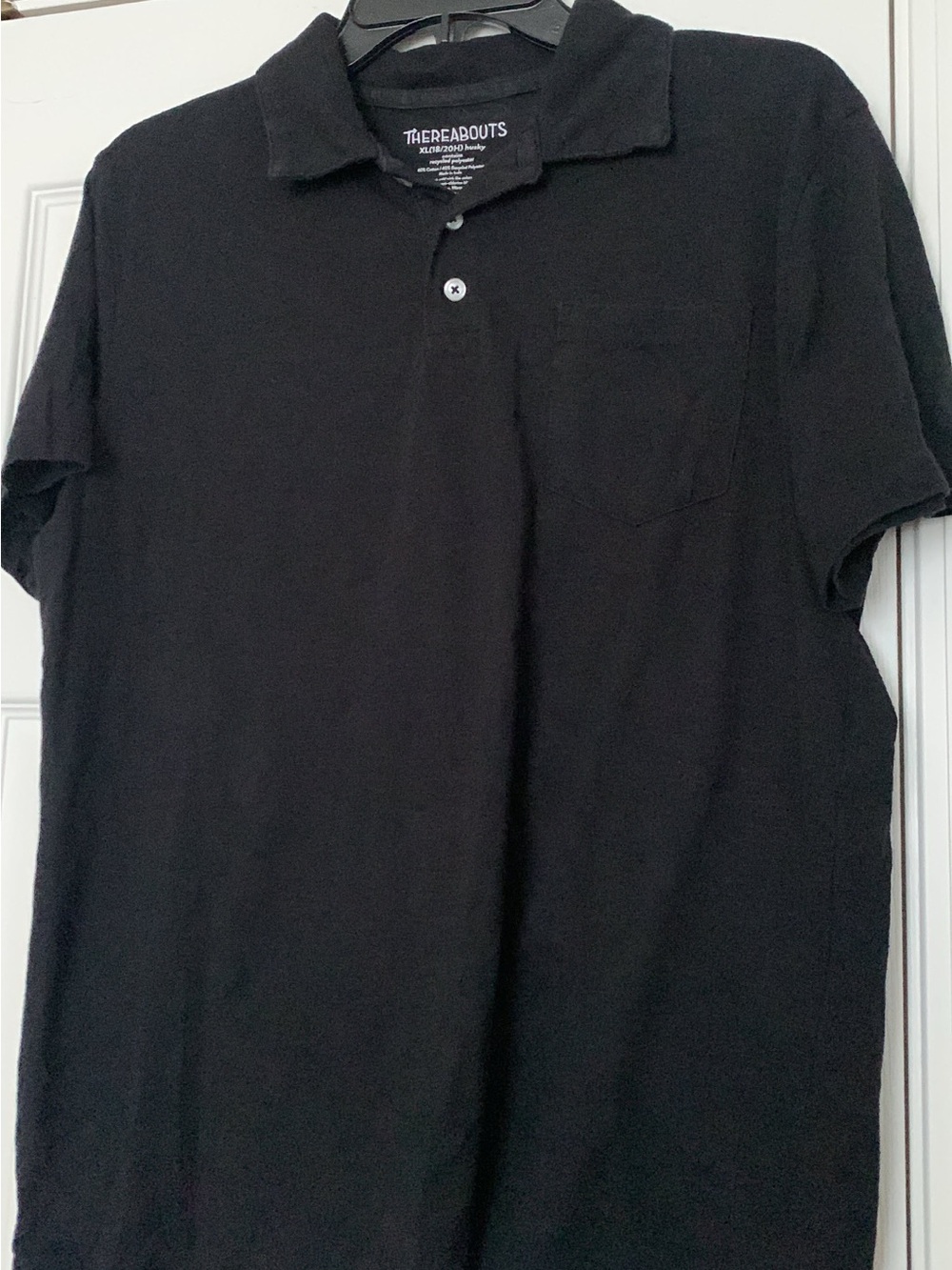 Thereabouts Kids' Black Polo Shirt with Chest Pocket